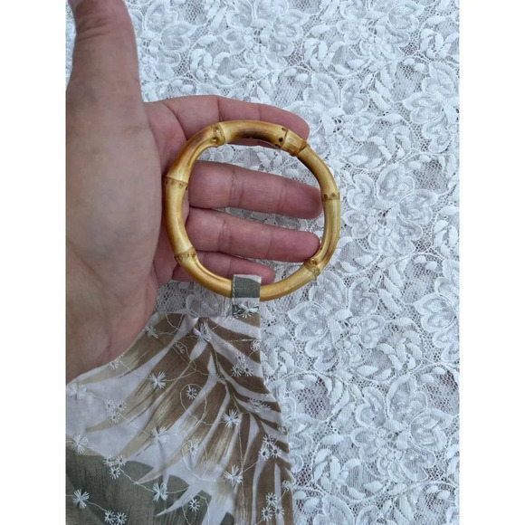 2 Panels Set Embroidery Tropical Window Curtains Natural Bamboos Rings 80"x40" - Picture 4 of 12